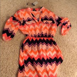 Chevron multi colored dress